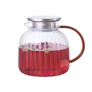 Glass TeapotStovetop Safe46.8 oz/1385 ml Heat Resistant Borosilicate Glass Te... - Picture 1 of 7