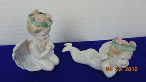 Vintage 2 White Boys  Ceramic Angels Dawn Made in Taiwan  - Picture 1 of 7