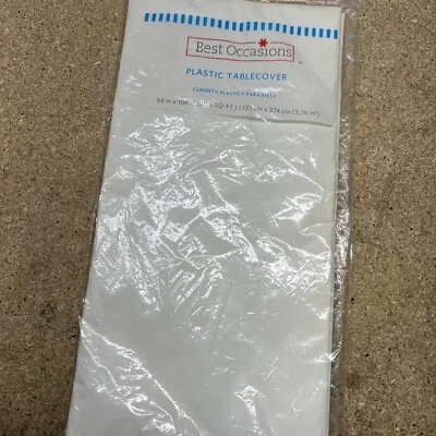 Cubierta de mesa rectangular de plástico 54" x 108" Foto 1 de 2