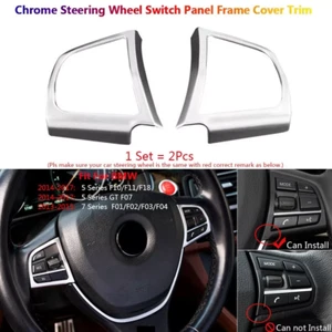 2x For BMW 5 7 Series F10 F07 F01 Car Interior Steering Wheel Button Cover Trims - Bild 1 von 6