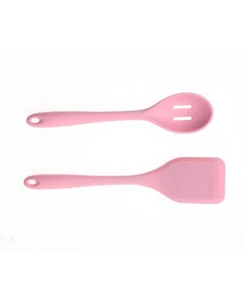 Art & Cook 2 Piece Silicone Solid Turner and Slotted Spoon Set, Pink - Picture 1 of 1
