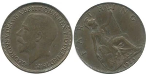 Moneta FARTHING 1925 REGNO UNITO GRAN BRETAGNA GRAN BRETAGNA #AG773.1.D - Foto 1 di 6