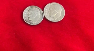 1947-d & 1957-no mint LOT OF 2 SILER ROOSEVELT DIMES B-1 - Picture 1 of 6