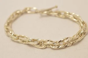 Taxco Mexikanische 925 Sterling Silber Seil Kette Armbänder. 23g, 20-21,5cm, 7,9"-8,5" - Bild 1 von 20