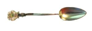 TIFFANY Antique ENAMEL Sterling GILT SPOON Art NOUVEAU RARE Flower - Picture 1 of 9