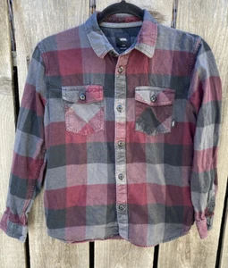 Kid's VANS Multicolor Plaid Button Flannel Shirt L Tailored Pockets 2017 RN72140 - Picture 1 of 10