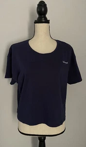 French Connection Women’s Navy Blue Cropped Tee Size Medium NEW - Picture 1 of 5