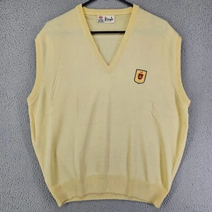 Vintage Pringle of Scotland Sweater Vest Mens Medium Yellow Academia Grandpacore - Picture 1 of 13