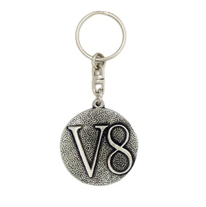 V8 Handcrafted In Solid English Pewter Key ring Hin-KR1537 - Picture 1 of 3