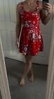 Divided Red Flower Dress Size 10
