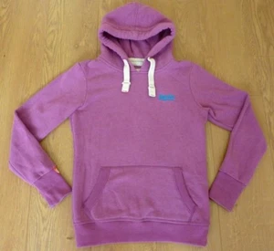 Superdry Hoodie Vintage Orange Label Ladies Pink Size Small Chest 36 in - Picture 1 of 12