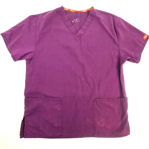 Dickies Womens Size Small Scrub Top Shirt purple SS 3 Pockets - Picture 1 of 8