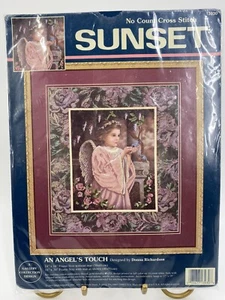 Vintage Sunset No Count Cross Stitch Kit “An Angel’s Touch” 1995 - Picture 1 of 8