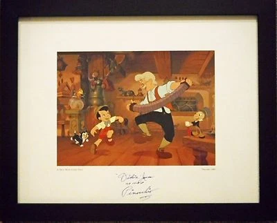 🟤 Signed Pinocchio Original voice ca 1940 Walt Disney Dickie Jones 11x14 Frame - Image 1 of 4