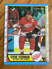 1989 O~Pee~Chee #L “Steve Yzerman” Box Bottom, Detroit Redwings ( Mint! ) “LOOK”