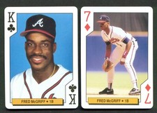 1994 Bicycle Playing Cards FRED McGRIFF Atlanta BRAVES Lot of 2