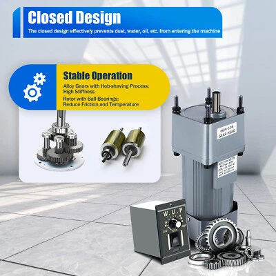 250W AC Gear Reduction Motor Electric ?? Variable Speed Control Reversible 110V - Image 1 of 4
