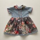 Baby Girl Floral and Gingham Dress Reborn Doll Clothes Size 00 Handmade BNWT