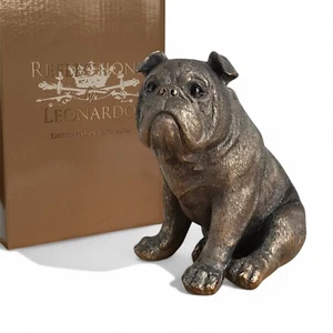 English Bulldog ornament Dog figurine Leonardo Bronzed Reflections gift boxed - Picture 1 of 7