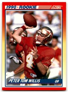 1990 Score Rookie Card Peter Tom Willis Rookie Chicago Bears #656