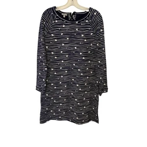 T BY TALBOTS WOMEN'S NAVY NAUTICAL COTTON KNIT DRESS SZ S - Picture 1 of 4