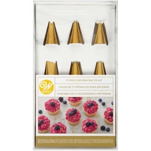 New Wilton 17-Piece Decorating Tip Set!  ~Gold Piping Tips~ Check it Out!! - Picture 1 of 4