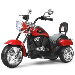 6V Kids Ride On Chopper Motorcycle 3 Wheel Trike with Headlight and Horn Red - Picture 1 of 12