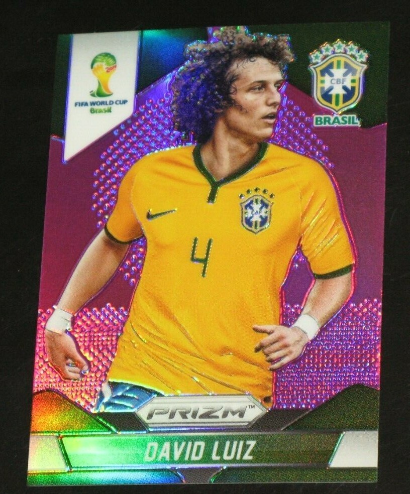 2014 Prizm World Cup David Luiz PURPLE # /99 Prizms Base Brazil Soccer