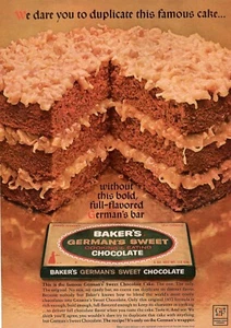 VINTAGE 1963 BAKERS GERMANS SWEET COOKING CHOCOLATE PRINT AD - Picture 1 of 1