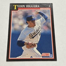 1991 Score Teddy Higuera #260 Baseball Card Milwaukee Brewers