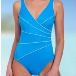 Costume da bagno MIRACLESUIT Horizon Wrap pezzo unico modellante turchese taglia 18 - Foto 1 di 6