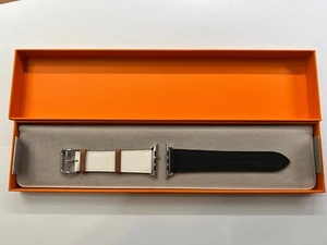 Authentic New Hermes Apple Watch Single Tour Leather Band TriColor 45mm Sold Out - Picture 1 of 19