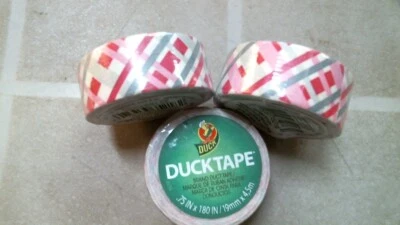 Duck Tape 35218 Preppy Plaid 3/4" x 180" Tape, Adhesive, LOT OF 3,  FS - Изображение 1 из 4