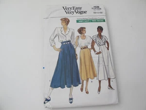 Vogue 7539 Falda Fácil Patrón Talla 14-16-18 Corte (O) - Imagen 1 de 7