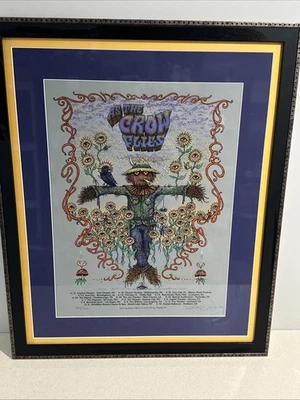 Pôster de concerto assinado numerado moscas do corvo arte psicodélica impressão emoldurada grande - Imagem 1 de 4