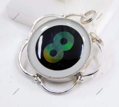 Ciondolo in argento sterling 925 42 ct opale monarca di fuoco bellissimo cion... - Immagine 1 di 4