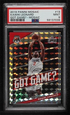 2019-20 Panini Mosaic Got Game? Silver Prizm Kawhi Leonard #13 PSA 9 MINT - Image 1 of 2