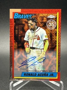 2025 Topps Update RONDALD ACUNA JR. SILVER PACK CHROME ORANGE AUTO 19/25 - Picture 1 of 2