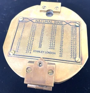 Vintage Stanley London brass compass Natural Sine - Picture 1 of 4