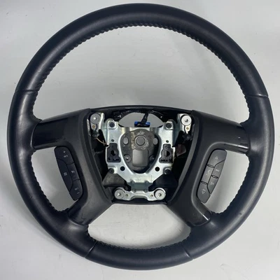 Chevrolet GMC Tahoe Yukon silverado Steering Wheel Black Ebony leather 07-14 oem - Image 1 of 4