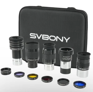 SVBONY SV233 12pc Kit 3.2mm UW, SPL25/32mm, 7-21mm Zoom, 2X Barlow, LRGB Filters - Picture 1 of 12