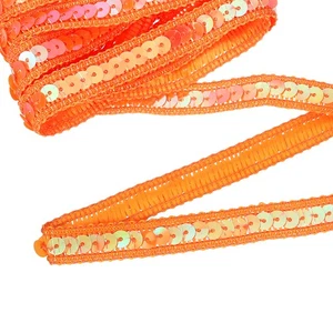 11 Yard Pailletten Borte Band 0,5 Zoll Pailletten Gimp Zopf Borte, Orange - Bild 1 von 7