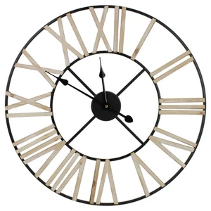 Reloj de pared redondo Northlight 24" número romano a pilas con marco de metal - Imagen 1 de 4