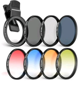 NEEWER 58 mm Lens Filter Kit with Mobile Phone Lens Clip, CPL, ND32, 6 Point... - Picture 1 of 4