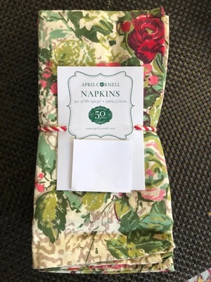 S/10 April Cornell FELIZ ANTIGUO Floral 16" Servilletas de Cena Nuevas con Etiquetas Foto 1 de 2