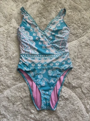 Traje de baño de una pieza Lilly Pulitzer Shiloh para mujer turquesa verde azulado talla 10 Foto 1 de 4