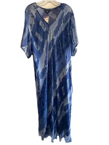 Vestido Largo American Angel II Azul Motivo Abstracto Patrón Talla 3XL NUEVO CON ETIQUETAS - Imagen 1 de 8