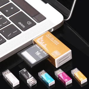 High Speed Multi Card Reader 4 In 1 USB SDHC SDXC Micro SD TF Memory Stick M2 - Picture 1 of 17