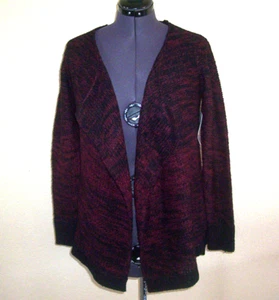Damen-Cardigan Pullover RD-Stil burgunderrot und schwarz Small - Bild 1 von 2