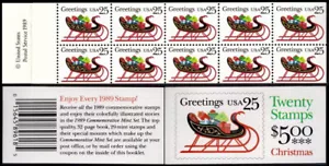 US Scott 2429a, Booklet BK 168 ~ VF, NH, 2 Panes of 10 25c stamps ~ Oct 19, 1989 - Picture 1 of 1